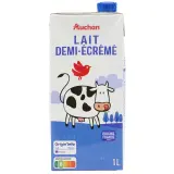 AUCHAN Lait demi-écrémé UHT