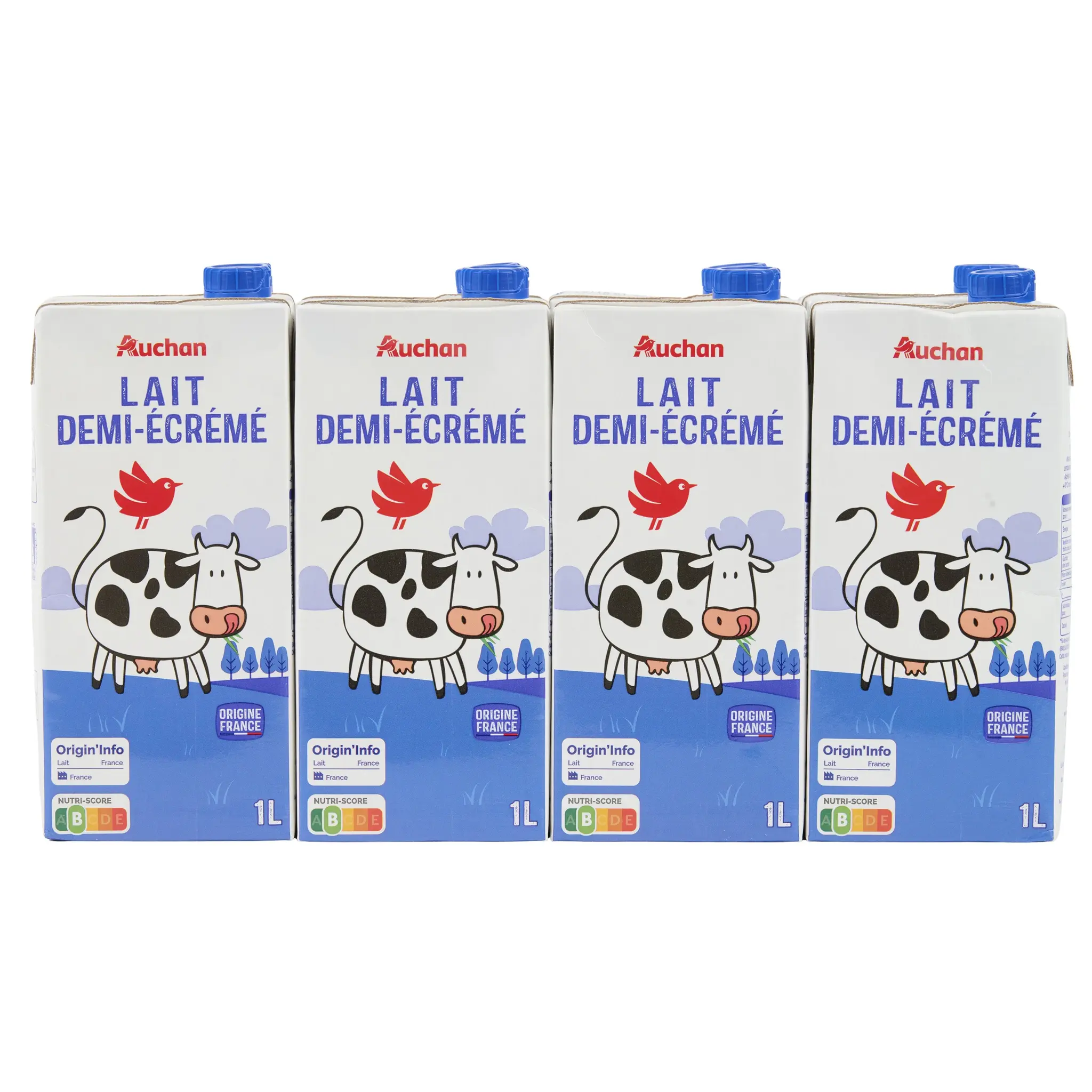 AUCHAN Lait demi-écrémé UHT