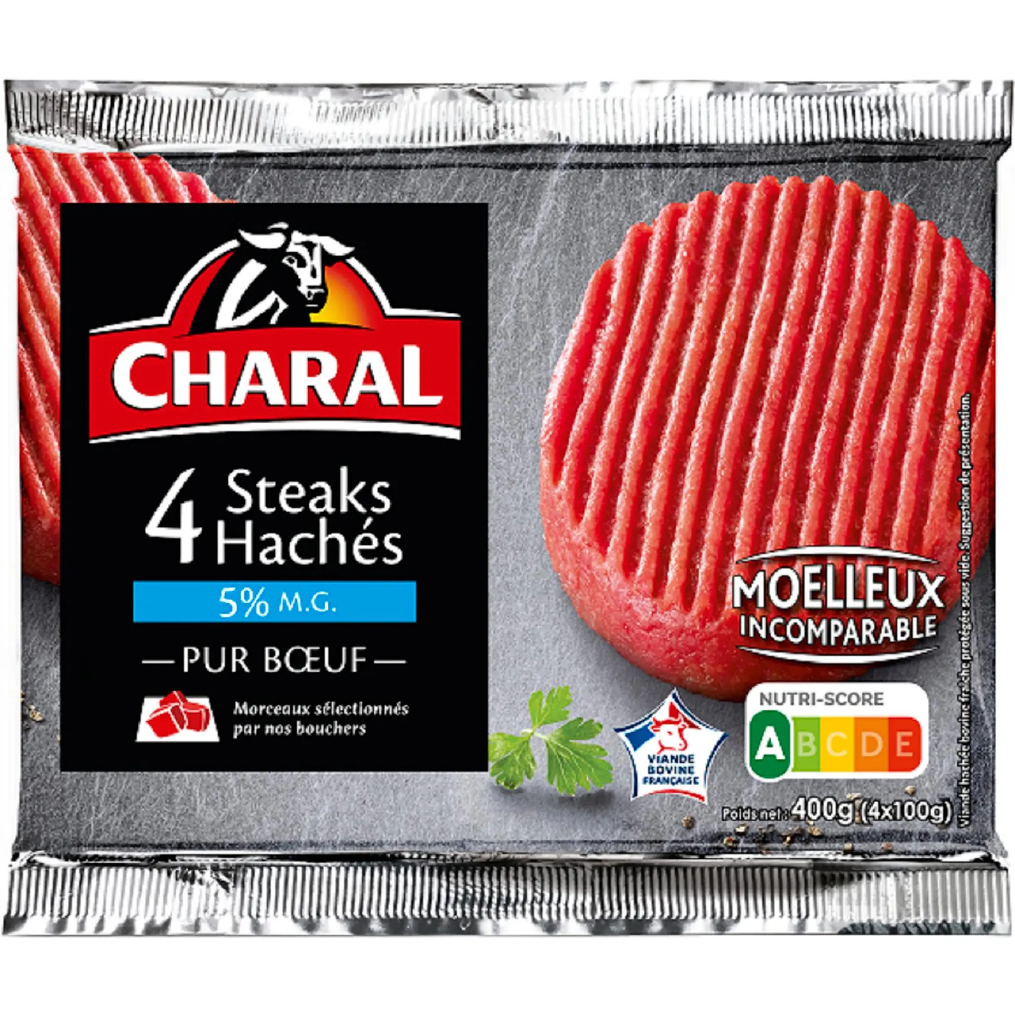 CHARAL Steaks hachés Pur Bœuf 5% mg