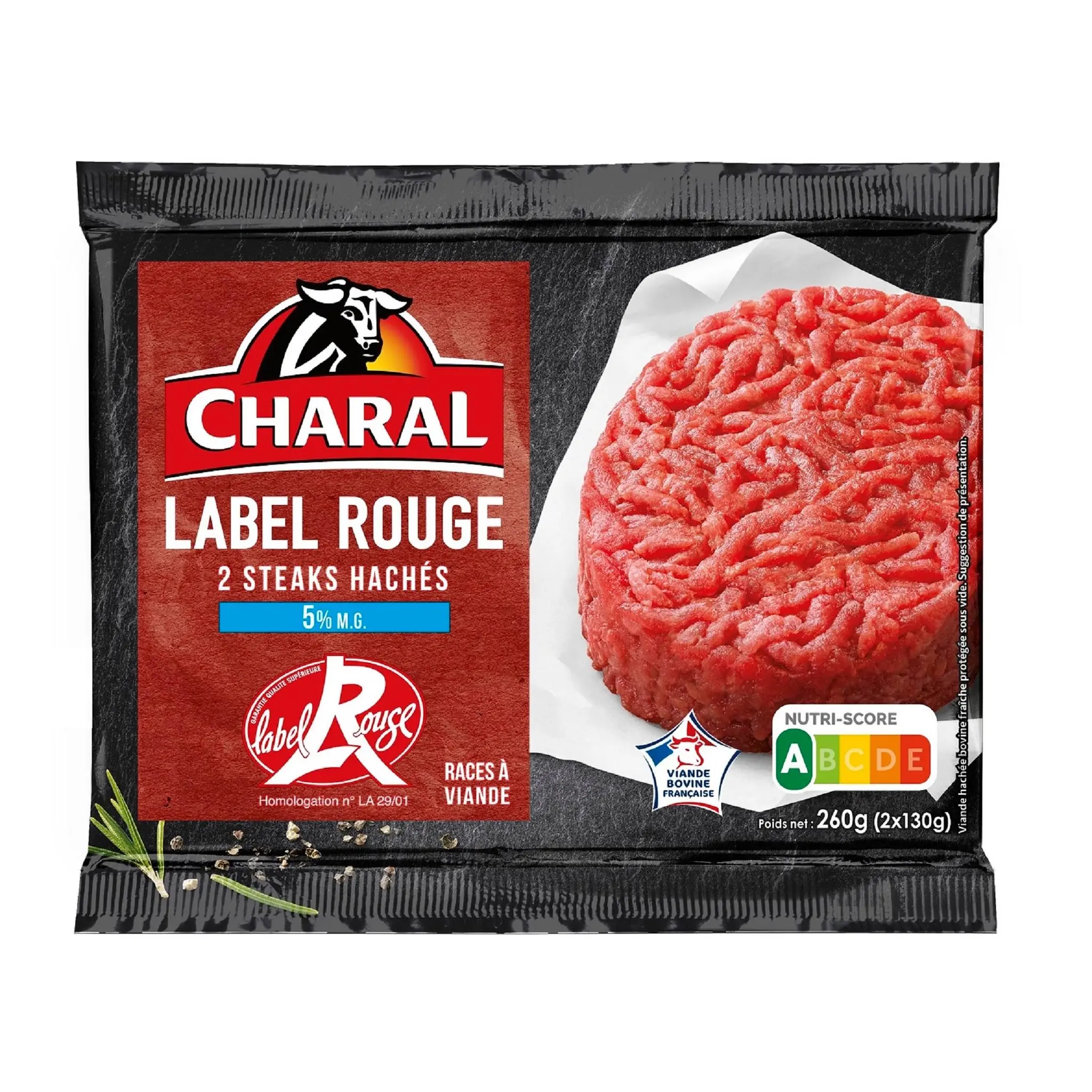CHARAL Steaks Hachés Label Rouge 5% mg