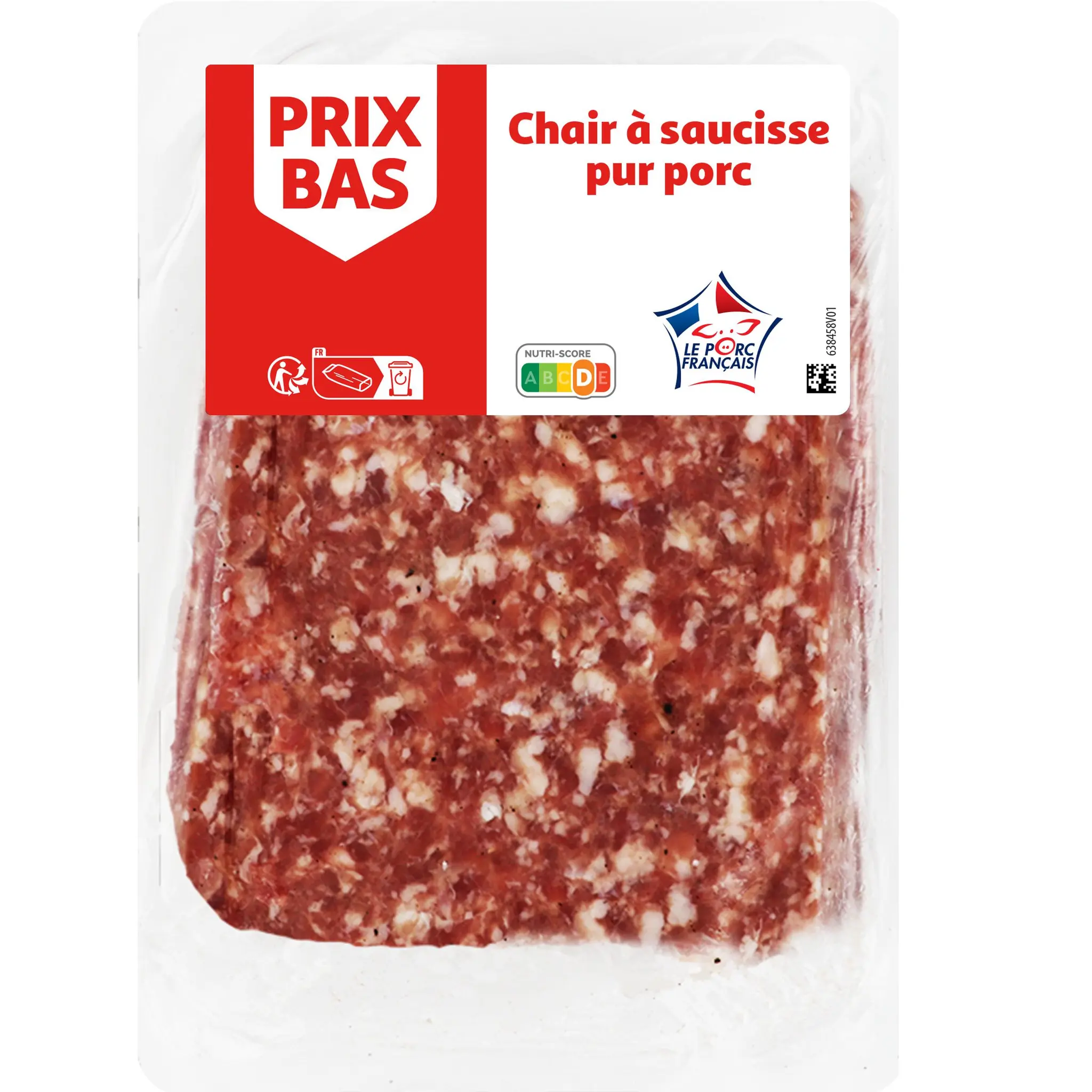 PRIX BAS Chair à saucisse pur porc
