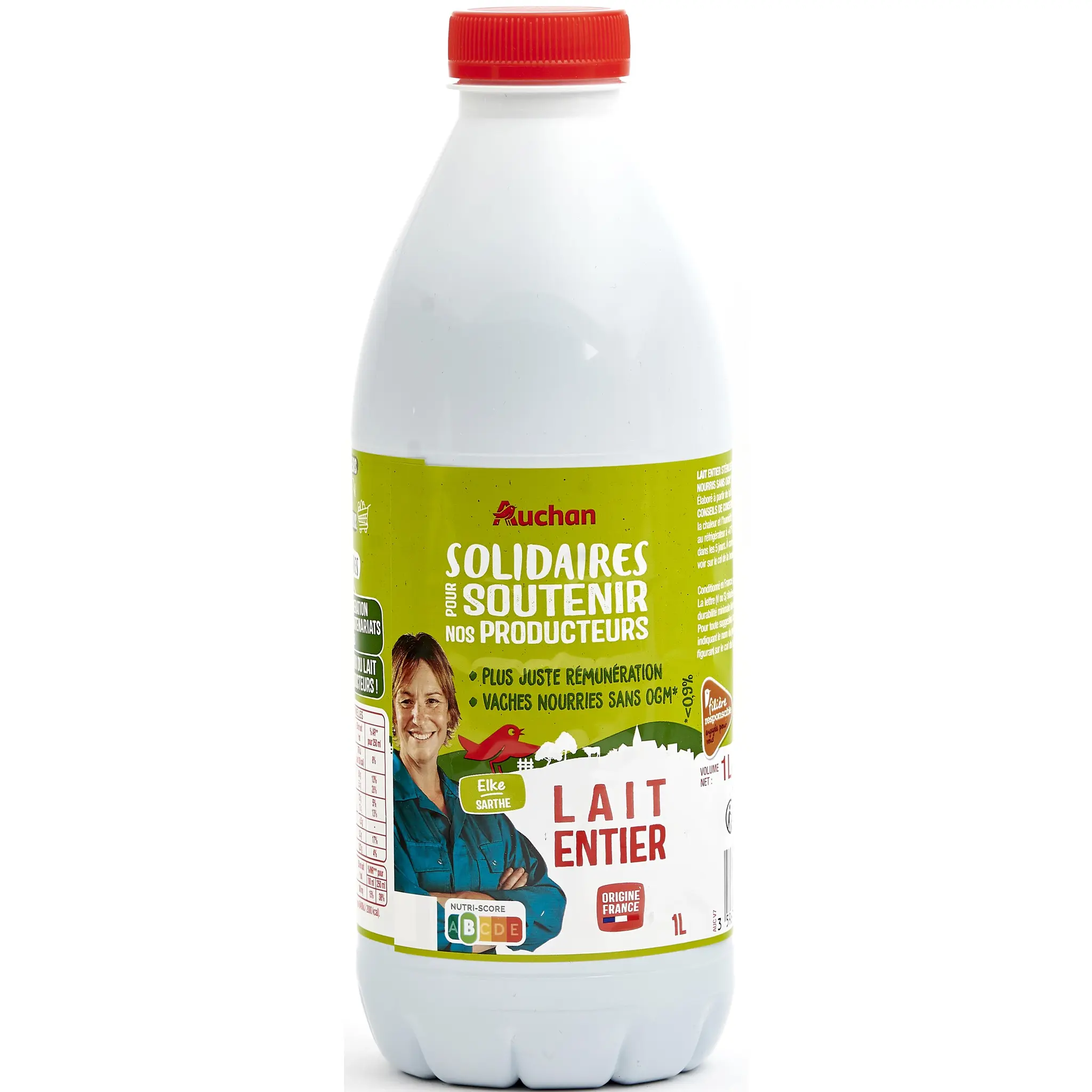 AUCHAN SOLIDAIRES CULTIVONS LE BON Lait entier UHT responsable