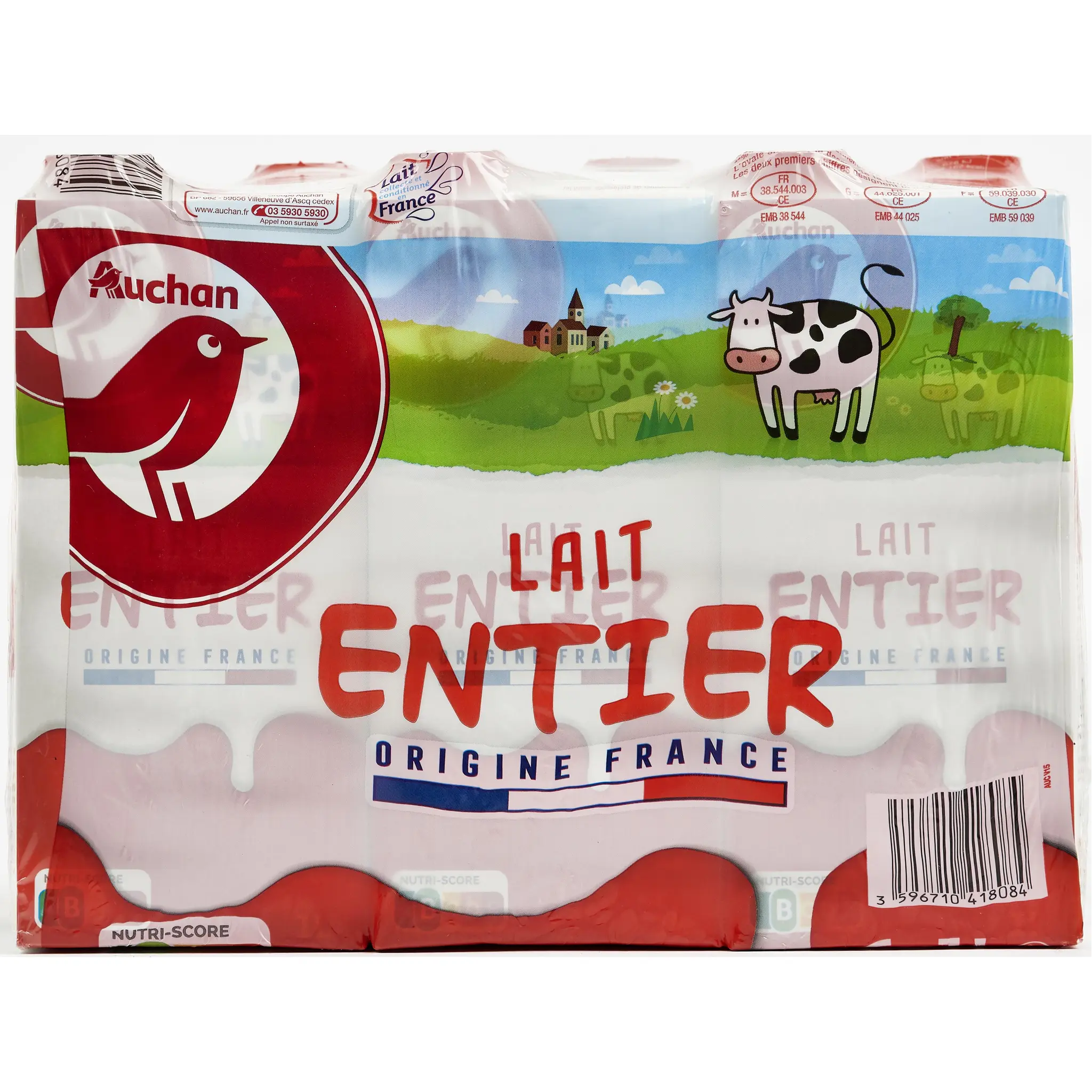 AUCHAN Lait entier UHT
