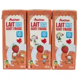 AUCHAN Boisson lactée à la fraise