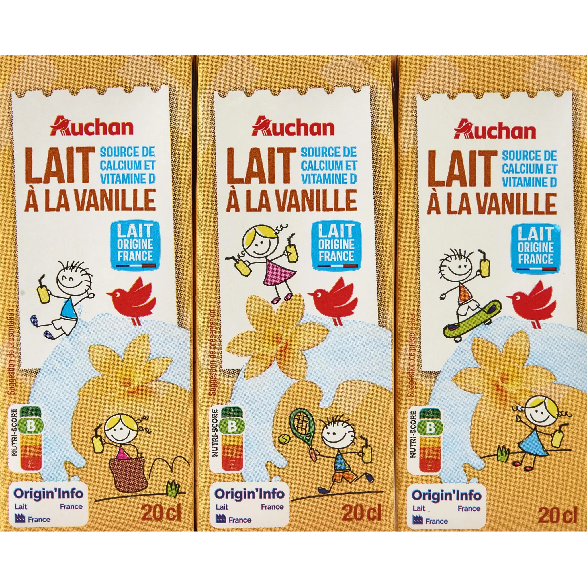 AUCHAN Lait à la vanille