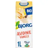 BJORG Boisson végétale bio à l'avoine saveur vanille sans sucres ajoutés