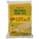 AUCHAN Beurre demi-sel 80.5%MG