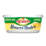 PRESIDENT Beurre tendre demi-sel 80%MG