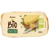 AUCHAN BIO Beurre moulé demi-sel 81%MG bio