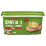 AUCHAN Margarine doux oméga 3 pour tartine et cuisson