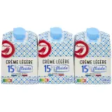 AUCHAN Crème fluide légère 15%MG UHT