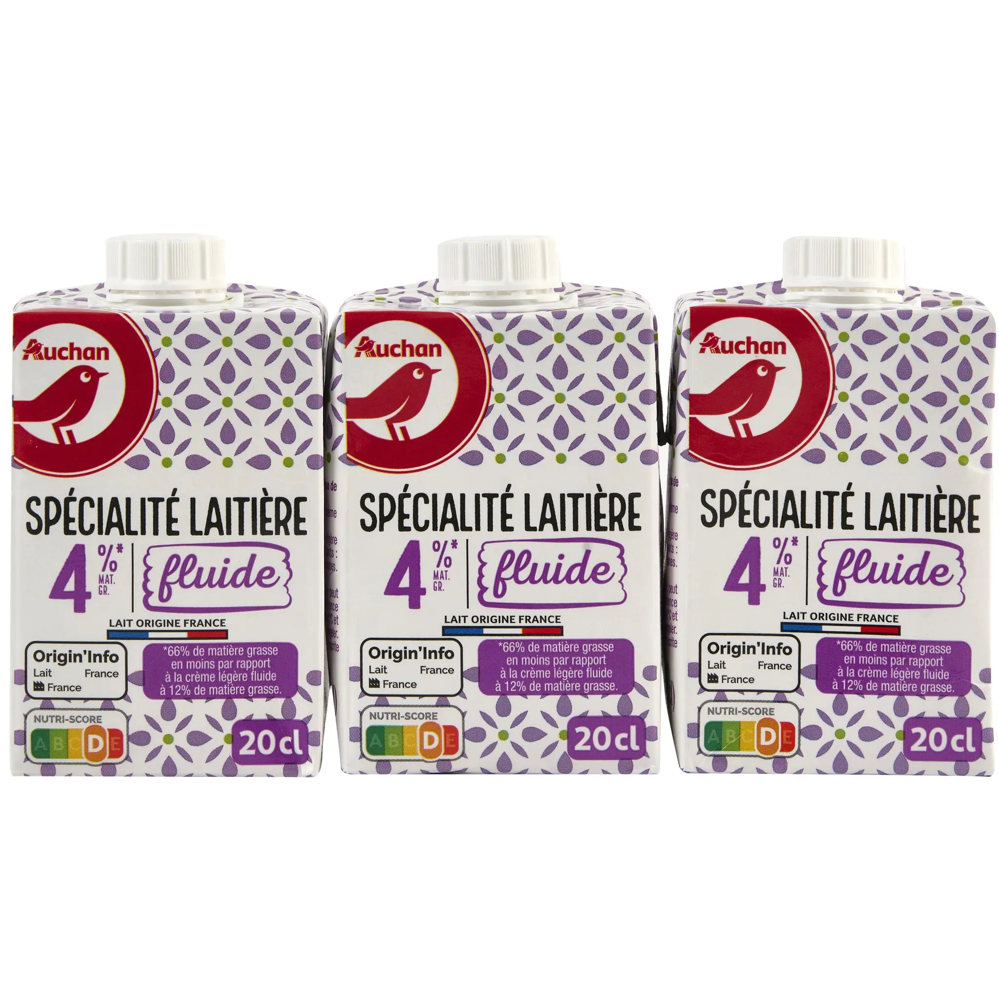 AUCHAN Crème fluide 4%MG