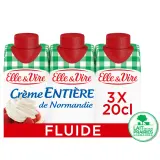 ELLE & VIRE Crème entière fluide et onctueuse 30% MG UHT