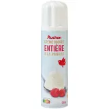 AUCHAN Crème fouettée entière sucrée à la vanille 30% MG UHT