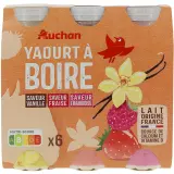 AUCHAN Yaourt à boire panaché