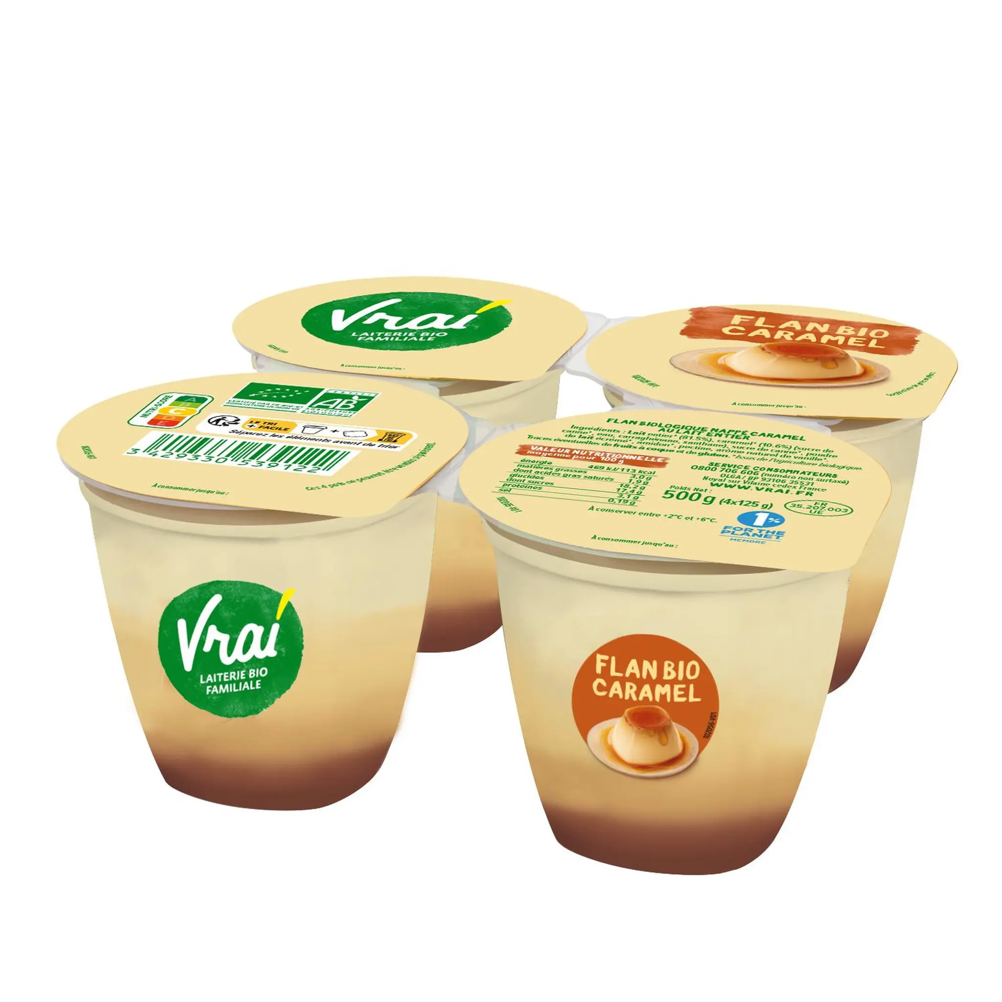 VRAI Flan bio nappé au caramel