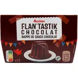 AUCHAN Flan au chocolat nappé de sauce chocolat