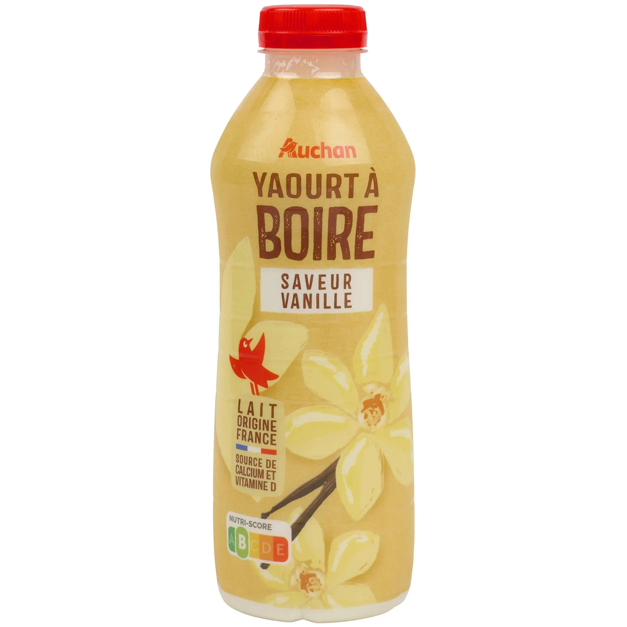 AUCHAN Yaourt à boire saveur vanille