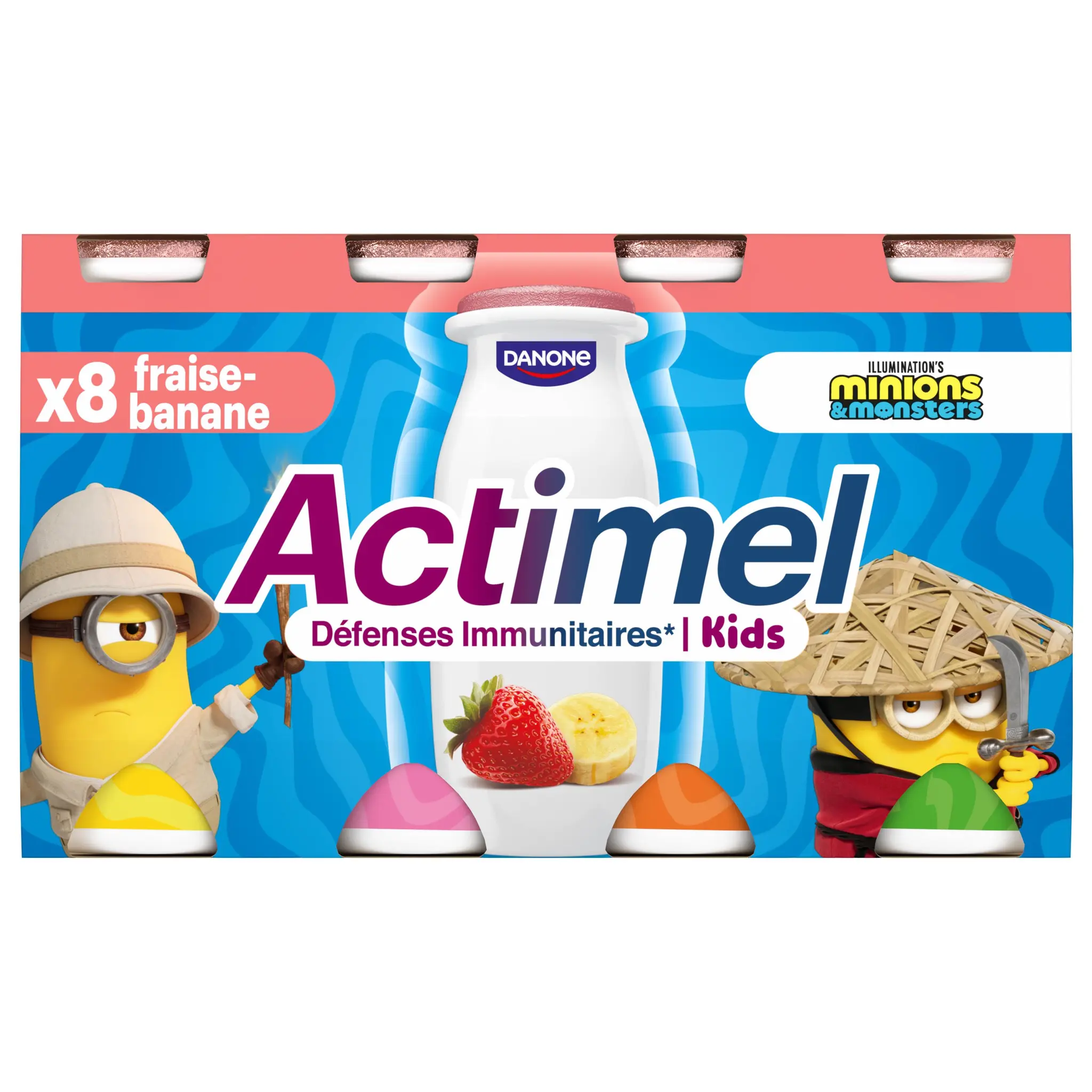 ACTIMEL Yaourt à boire aromatisé fraise banane