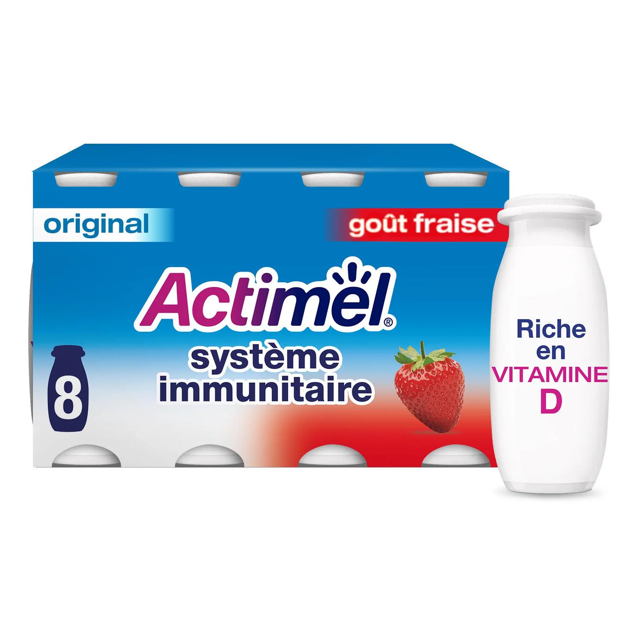 ACTIMEL Yaourt à boire aromatisé fraise