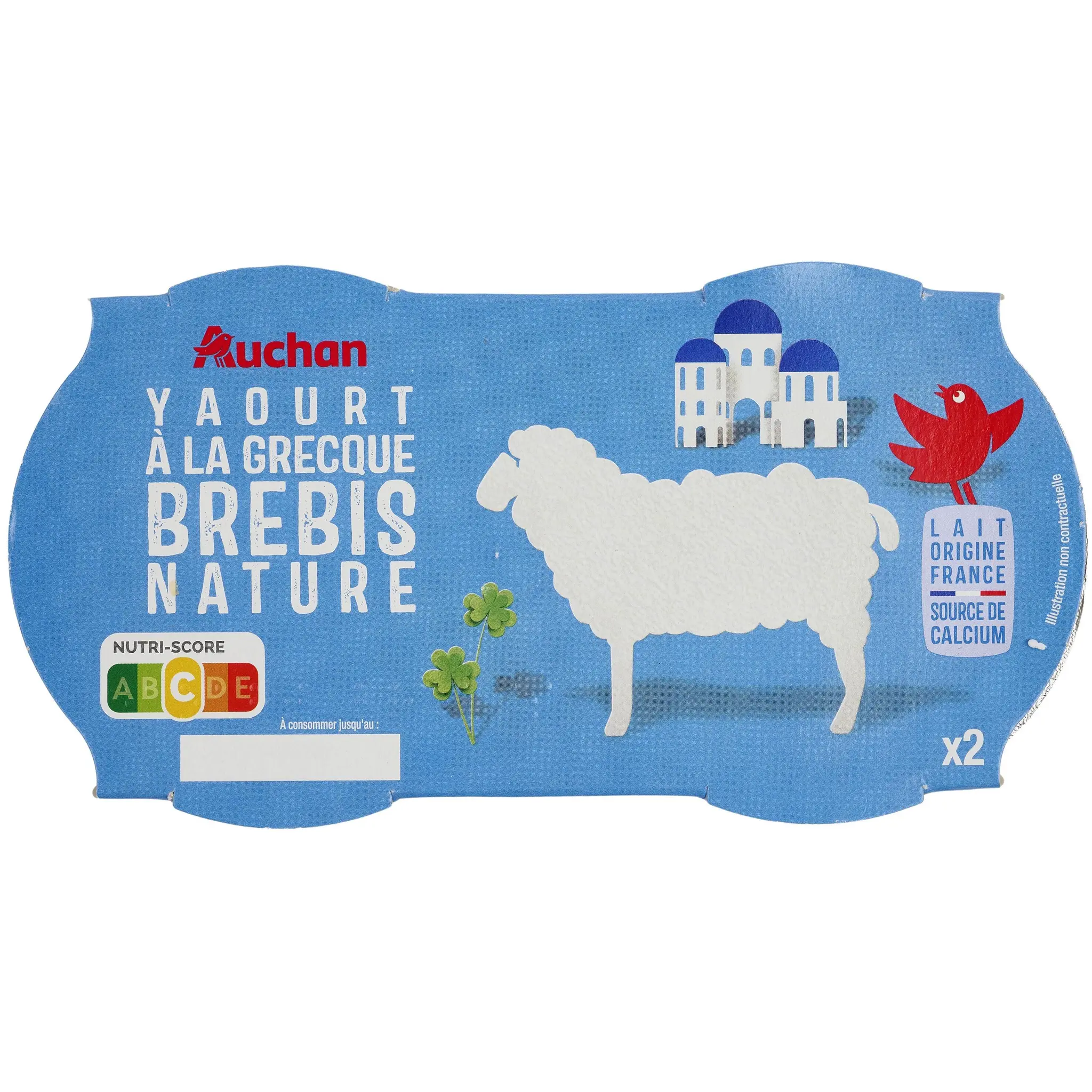 AUCHAN Yaourt à la grecque brebis nature