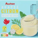 AUCHAN Yaourt végétal brassé au lait de coco saveur citron