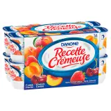 DANONE Yaourt aux fruits fraise abricot pêche cerise avec morceaux - Recette crémeuse
