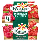 PANIER DE YOPLAIT Yaourt aux fruits framboise et fraise avec morceaux