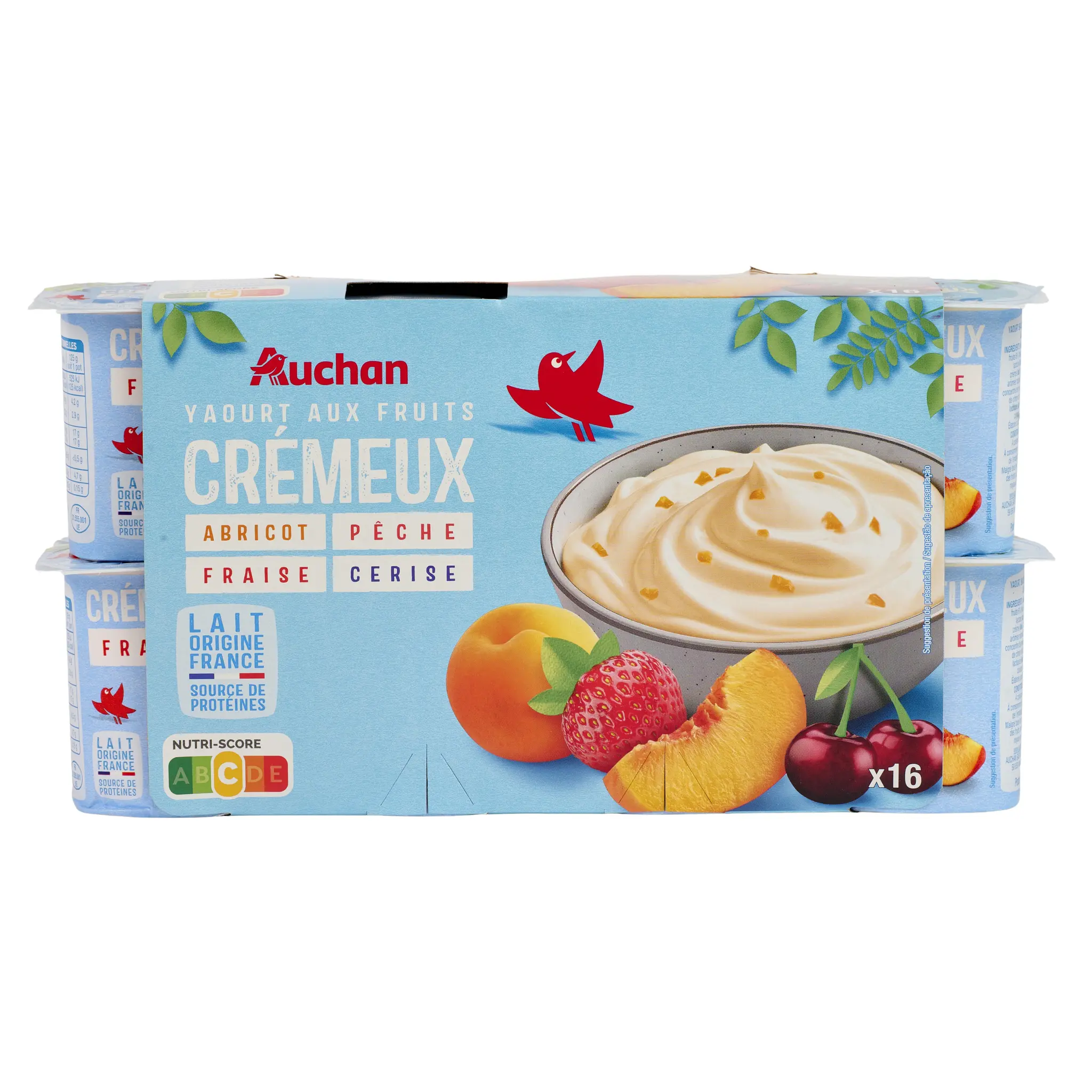 AUCHAN Yaourt brassé aux fruits crémeux