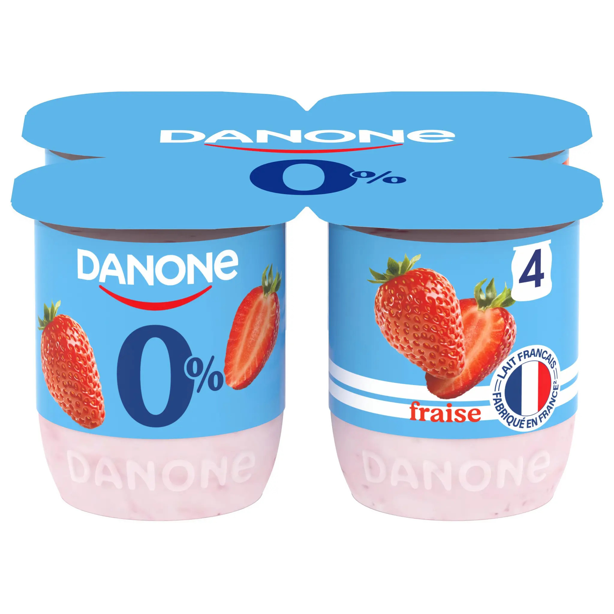 DANONE Yaourt à la fraise 0% MG