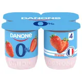DANONE Yaourt à la fraise 0% MG