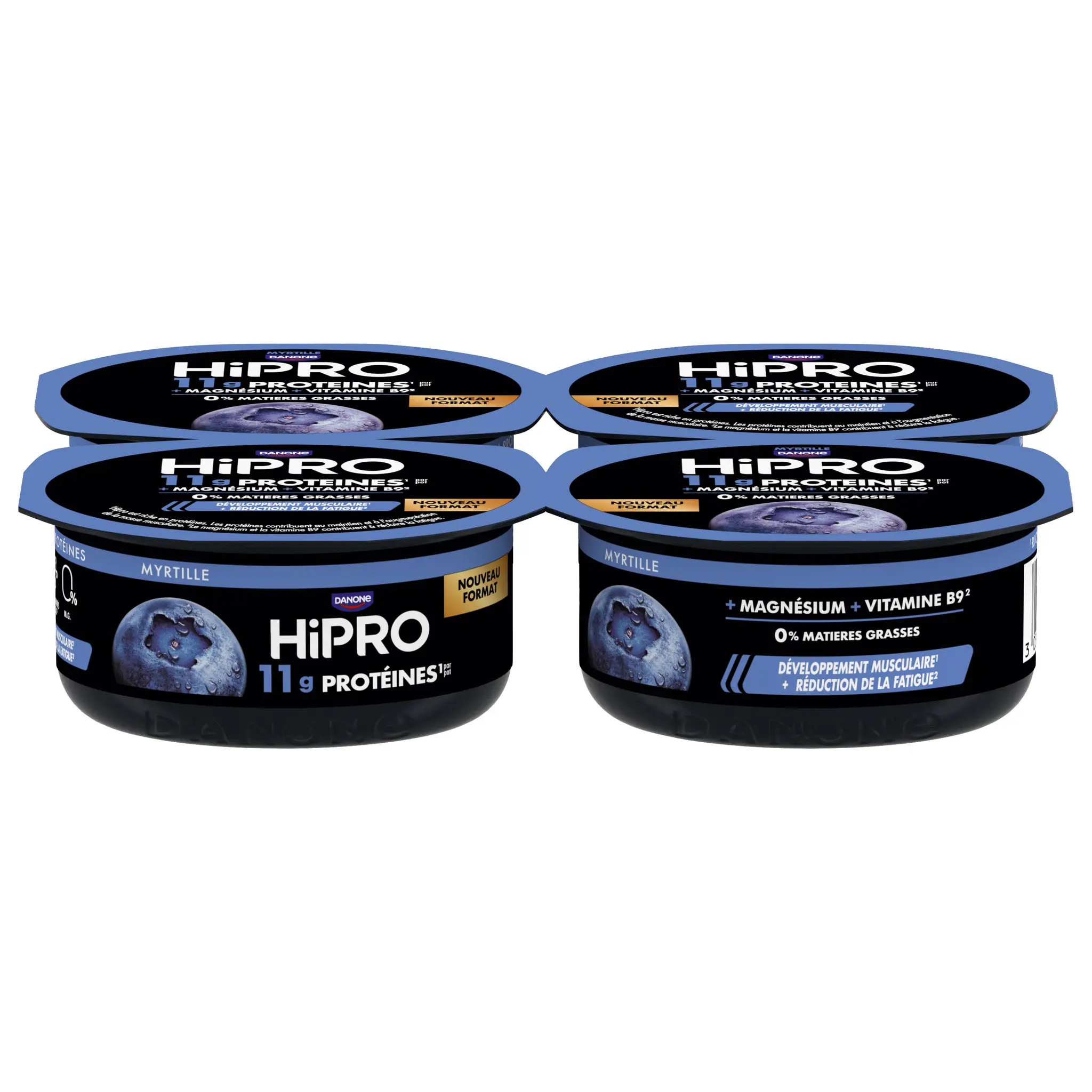 HIPRO Yaourt protéiné aromatisé myrtille 0%MG