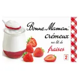 BONNE MAMAN Yaourt crémeux sur lit de fraises