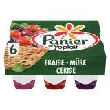 PANIER DE YOPLAIT Yaourt nature sur lit de fruits rouges fraise mûre cerise
