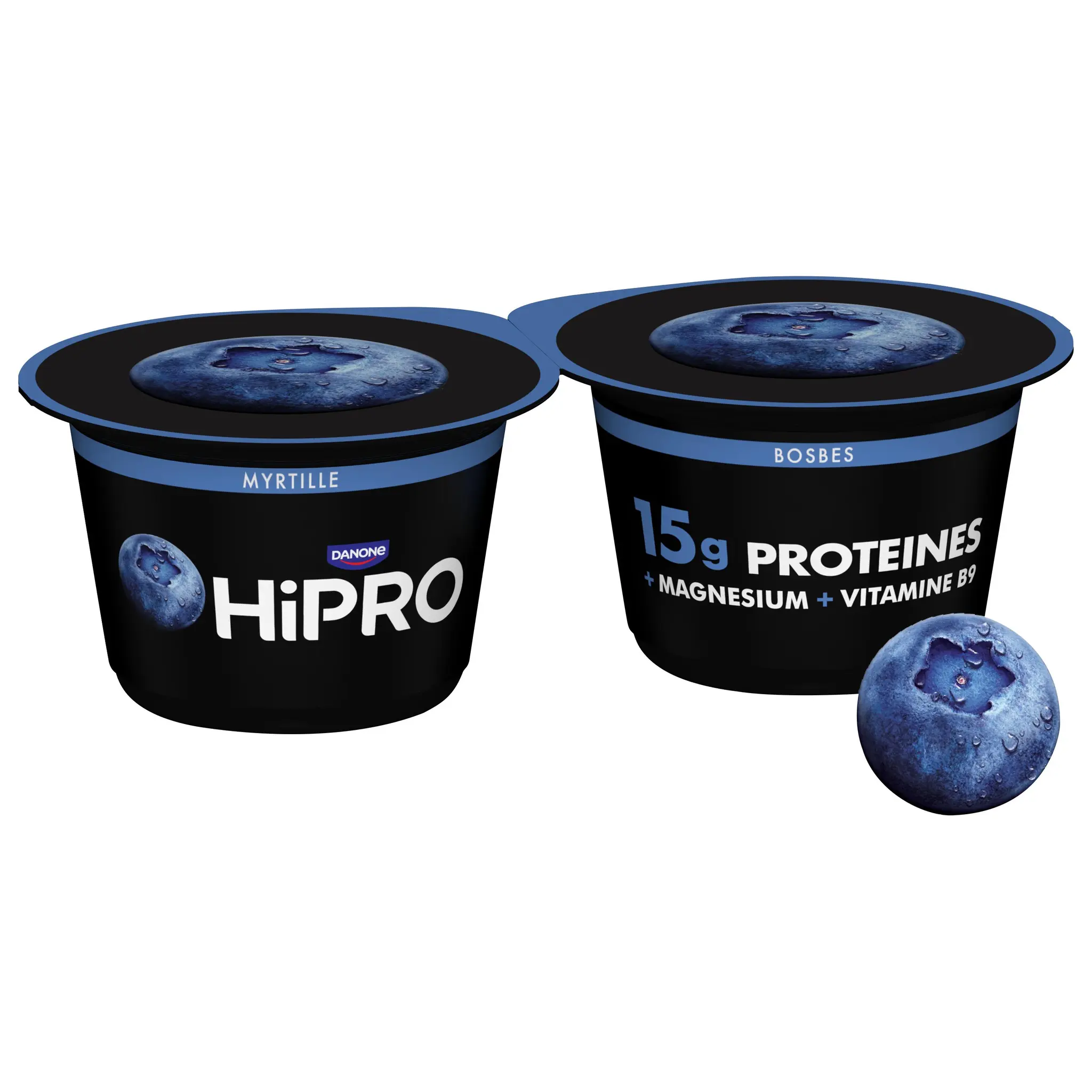 HIPRO Yaourt protéiné saveur myrtille 0% MG
