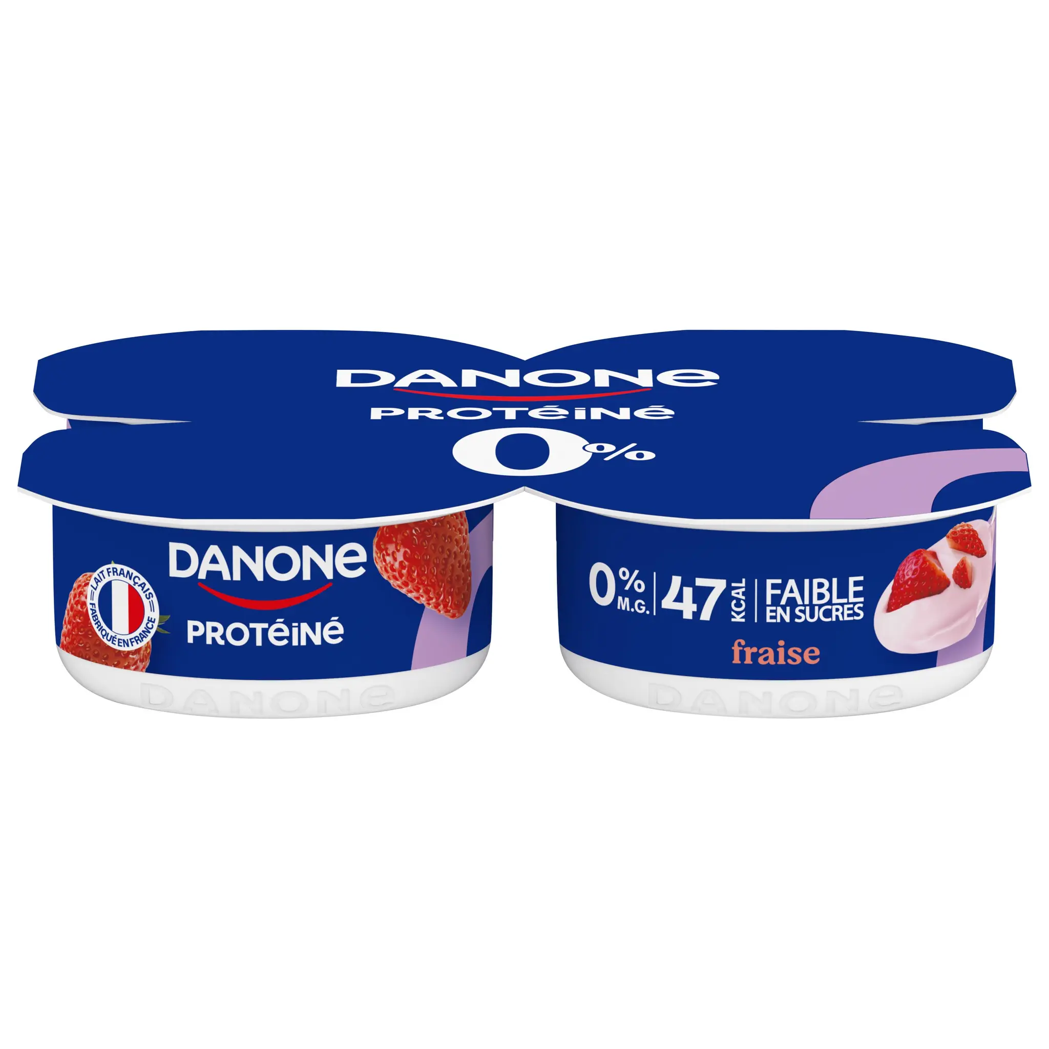 DANONE Protéiné Yaourt fromage blanc à la fraise 0%MG