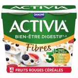 ACTIVIA Probiotiques -Yaourt au bifidus aux céréales et fruits rouges