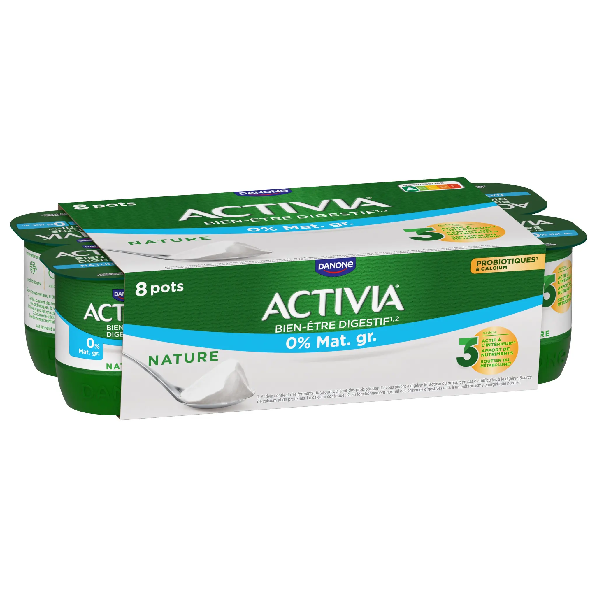 ACTIVIA Yaourt au bifidus nature 0%MG
