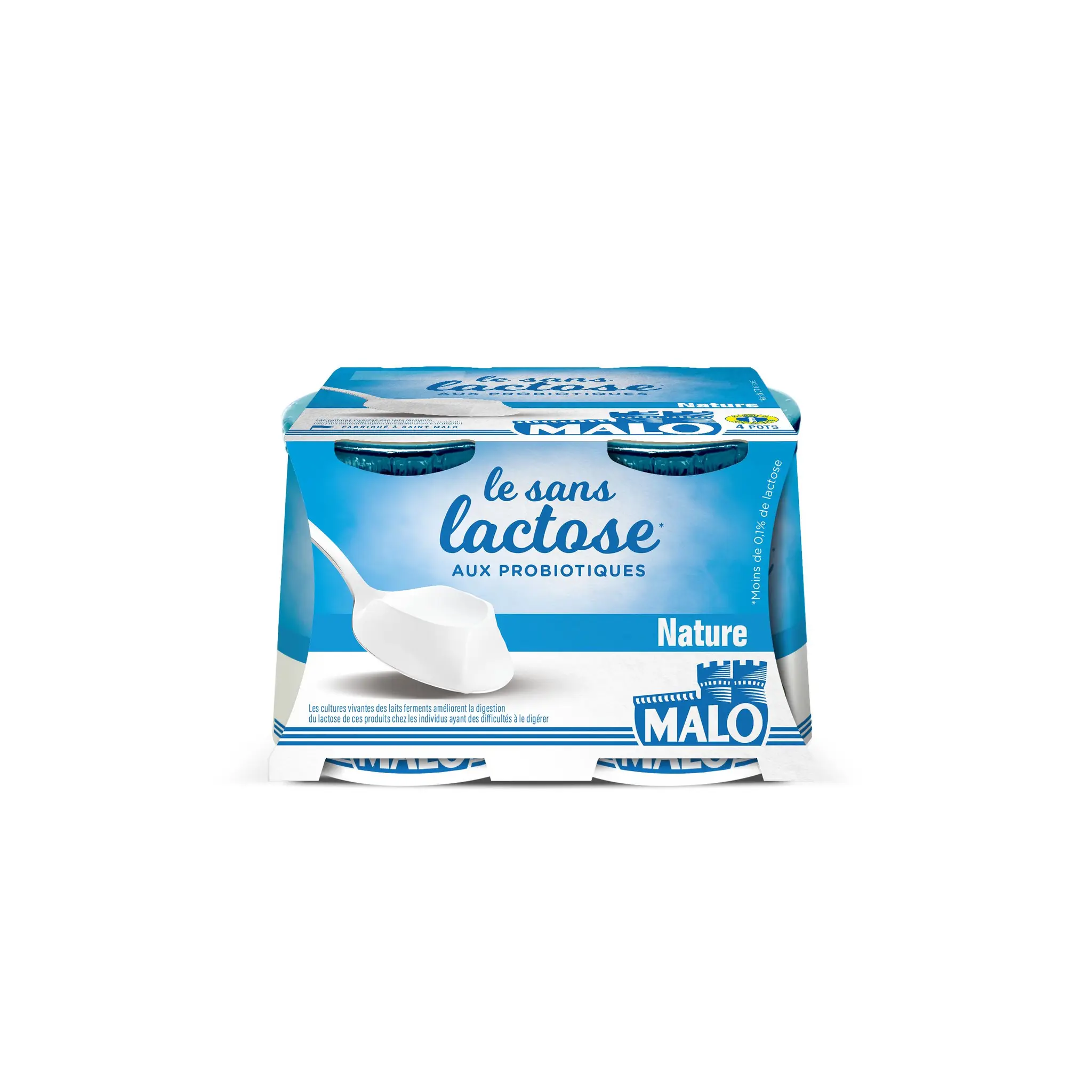 MALO Yaourt sans lactose aux probiotiques nature
