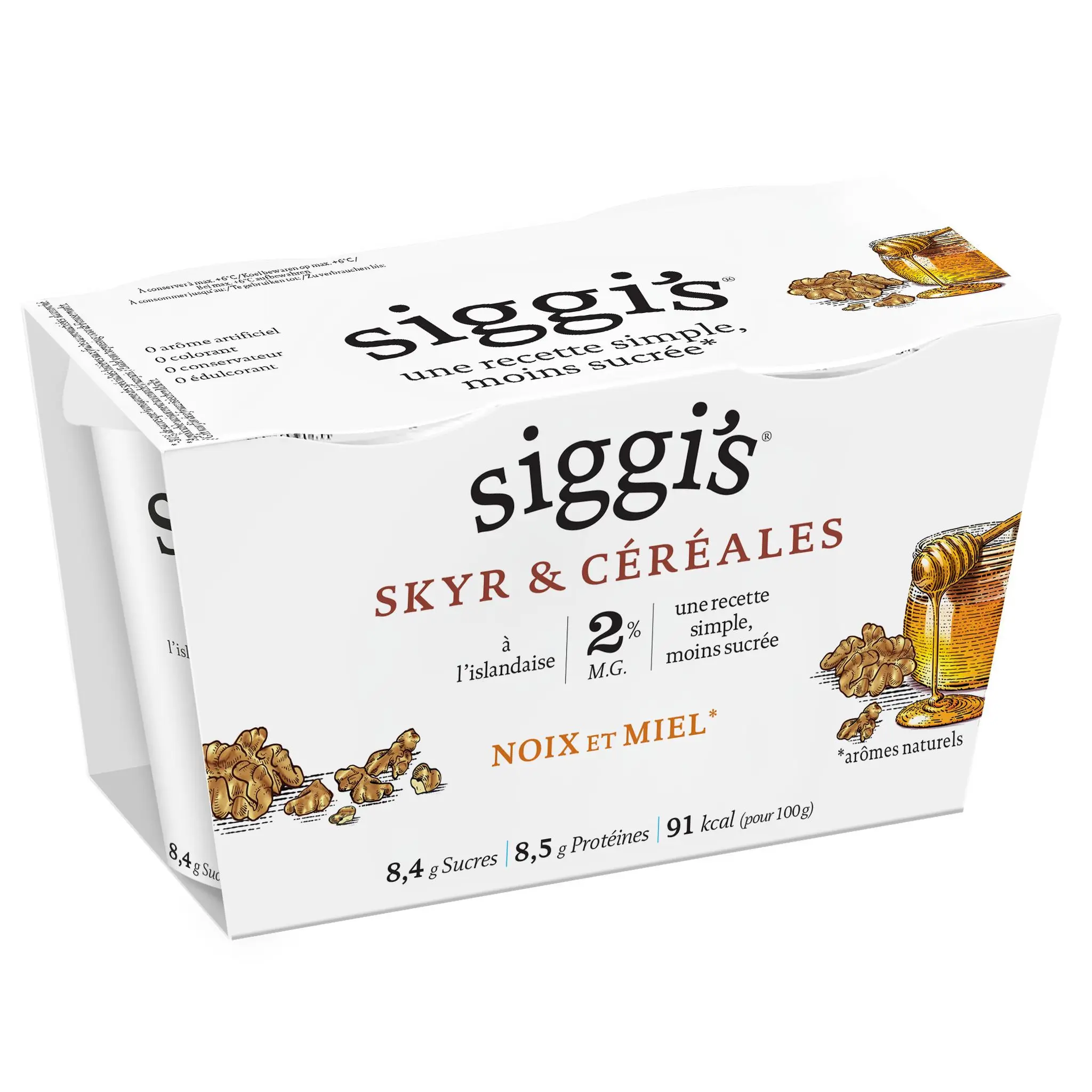 SIGGI'S Skyr & céréales à l'islandaise noix et miel 2%MG