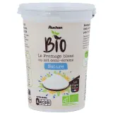 AUCHAN BIO Fromage blanc au lait demi-écrémé nature bio