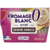 AUCHAN Fromage blanc sucré saveur vanille 0% MG