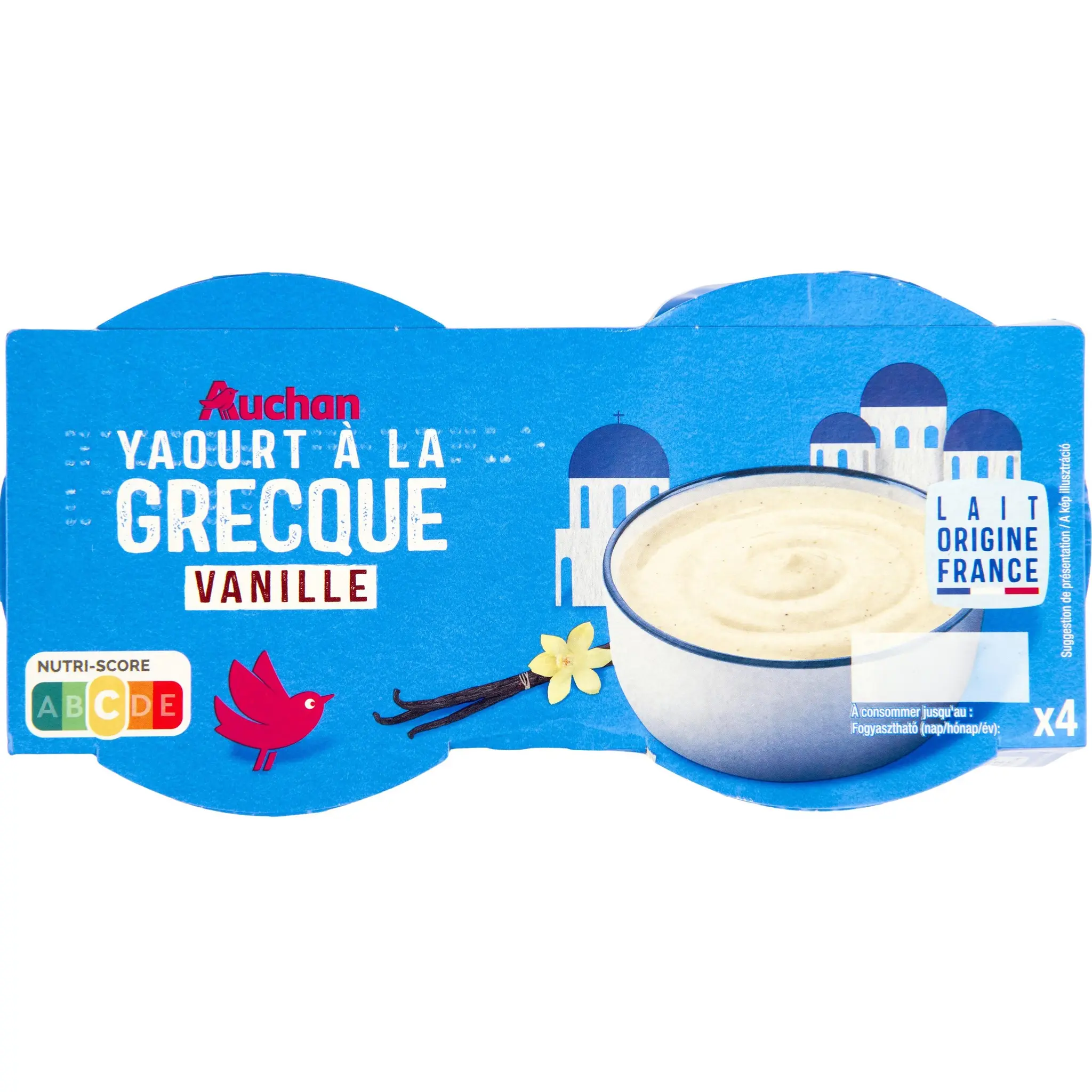 AUCHAN Yaourt à la grecque à la vanille