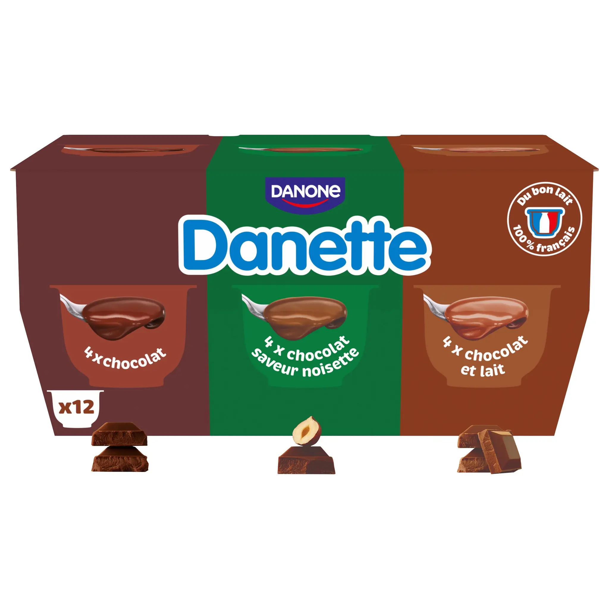 DANETTE Crème dessert aux 3 chocolats