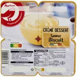 AUCHAN Crème dessert saveur biscuit