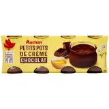 AUCHAN Petits pots de crème chocolat