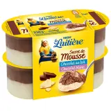LA LAITIERE Secret de mousse au chocolat au lait et chocolat blanc