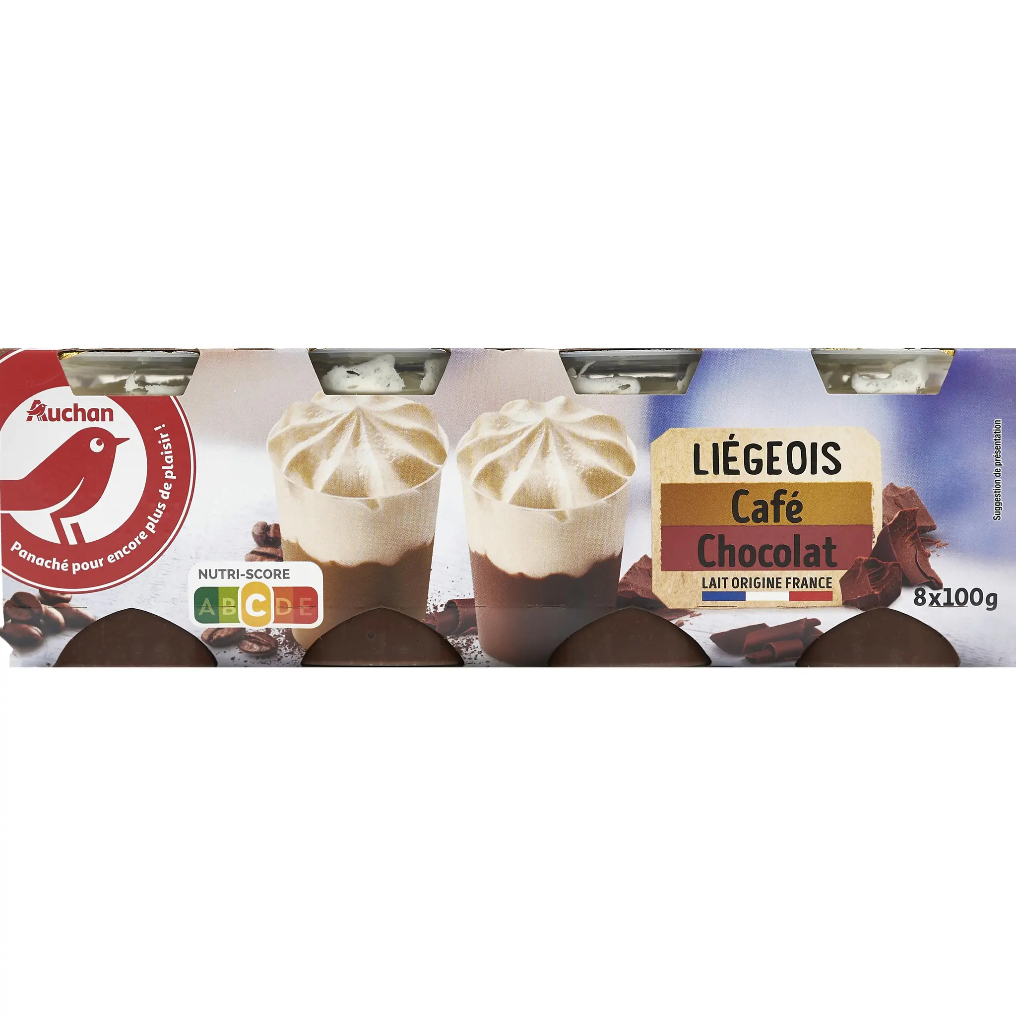 AUCHAN Liégeois au chocolat et café