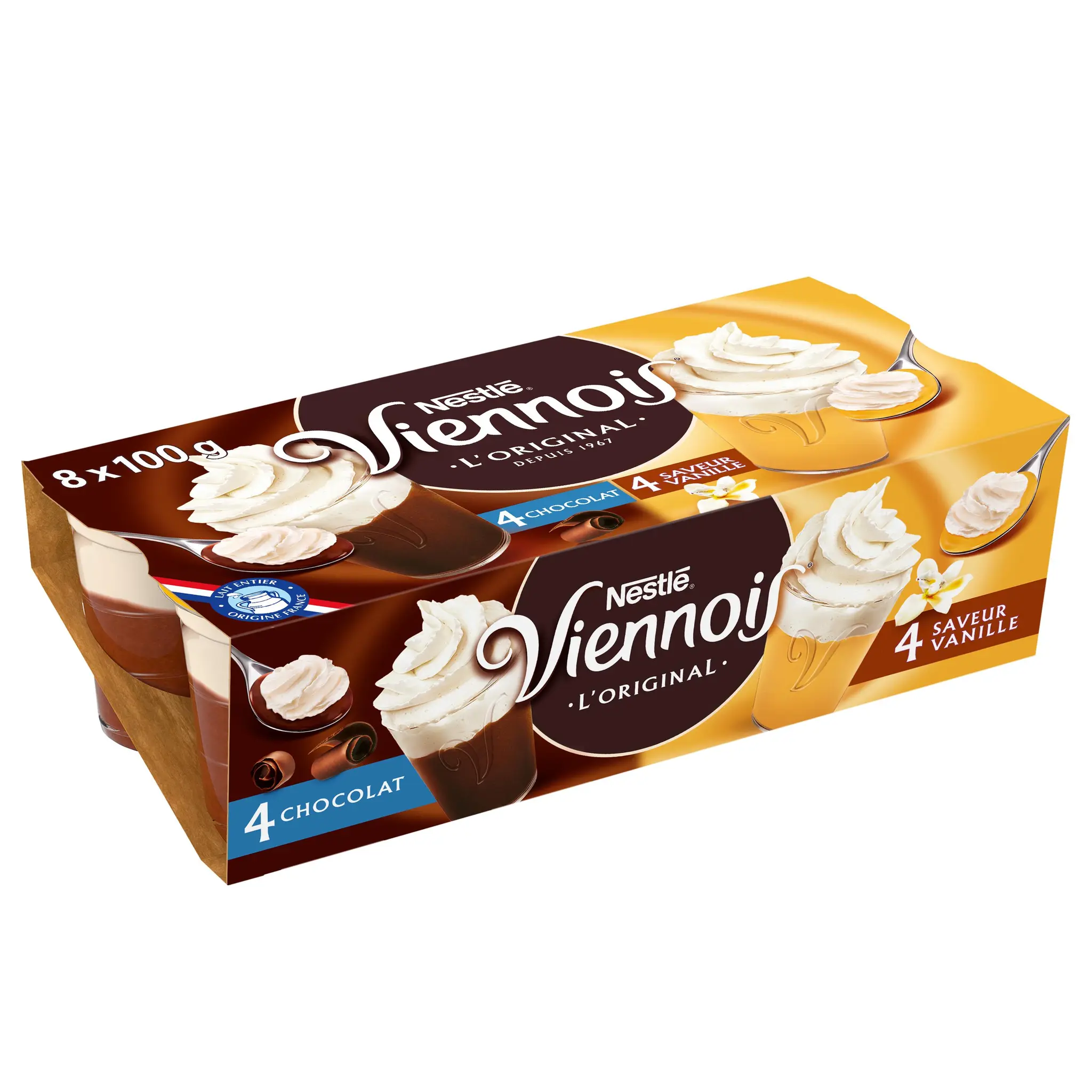 VIENNOIS Liégeois panaché au chocolat et saveur vanille