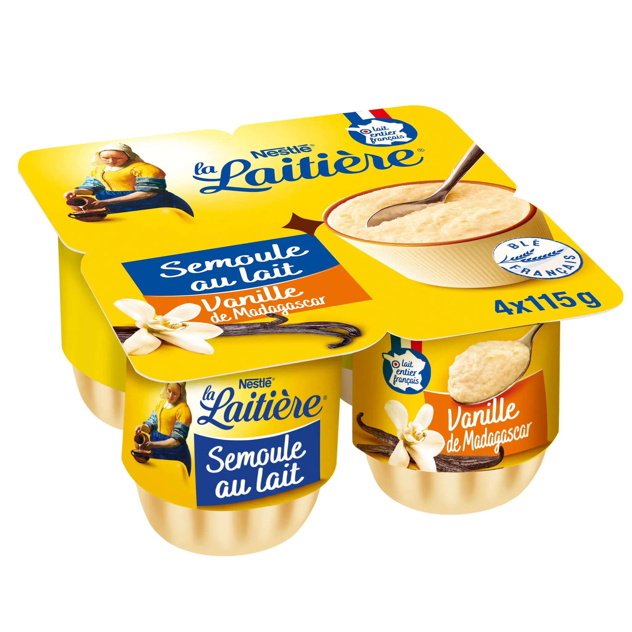 LA LAITIERE Semoule au lait à la vanille de Madagascar